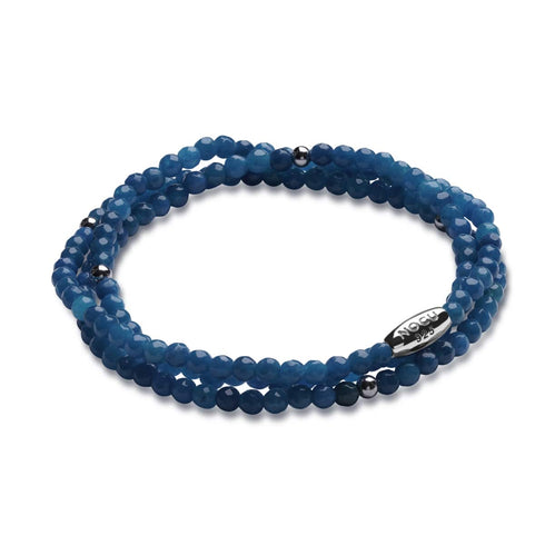 Agate bleue | Argent sterling .925 | Enveloppement de pierres précieuses